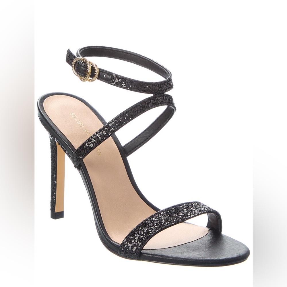 Stuart Weitzman Crystal Buckle 95 Glitter Sandal